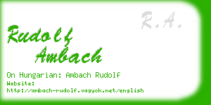 rudolf ambach business card